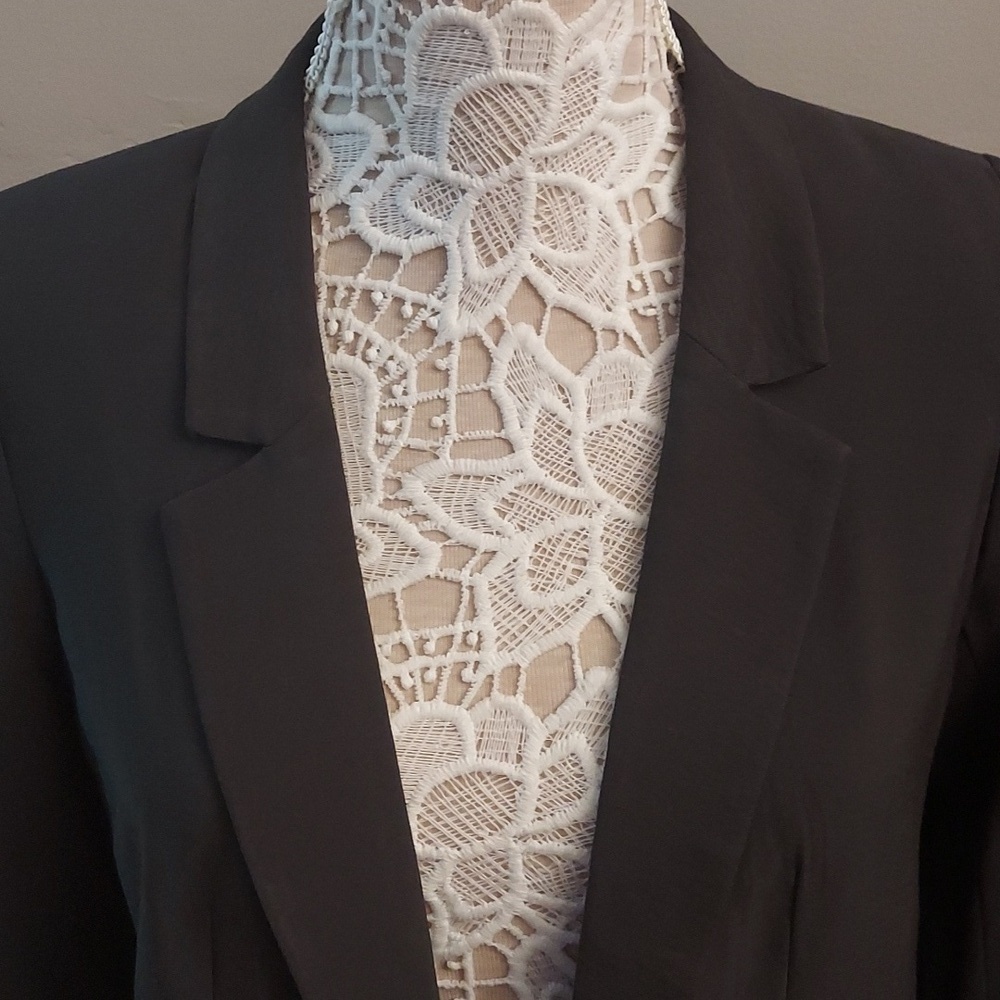 NWT LOFT Olive Green Open Front 3/4 Length Sleeve sz 8P Blazer - Picture 6 of 13